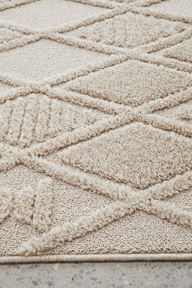 Lisa Natural Diamond Pattern Rectangle Modern Rug
